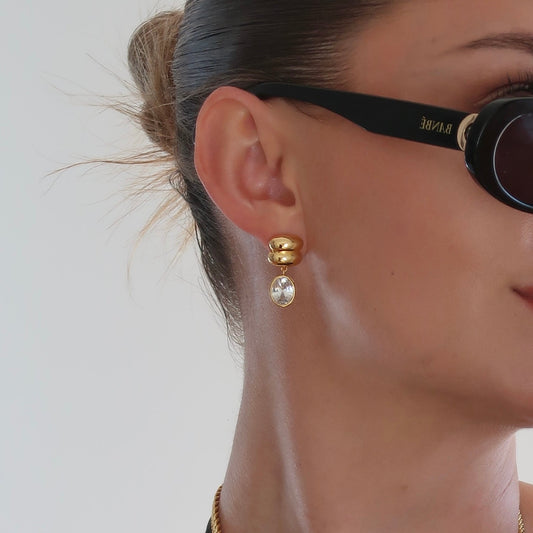 Brianna Oval Drop Earrings - Namaste Jewelry Canada