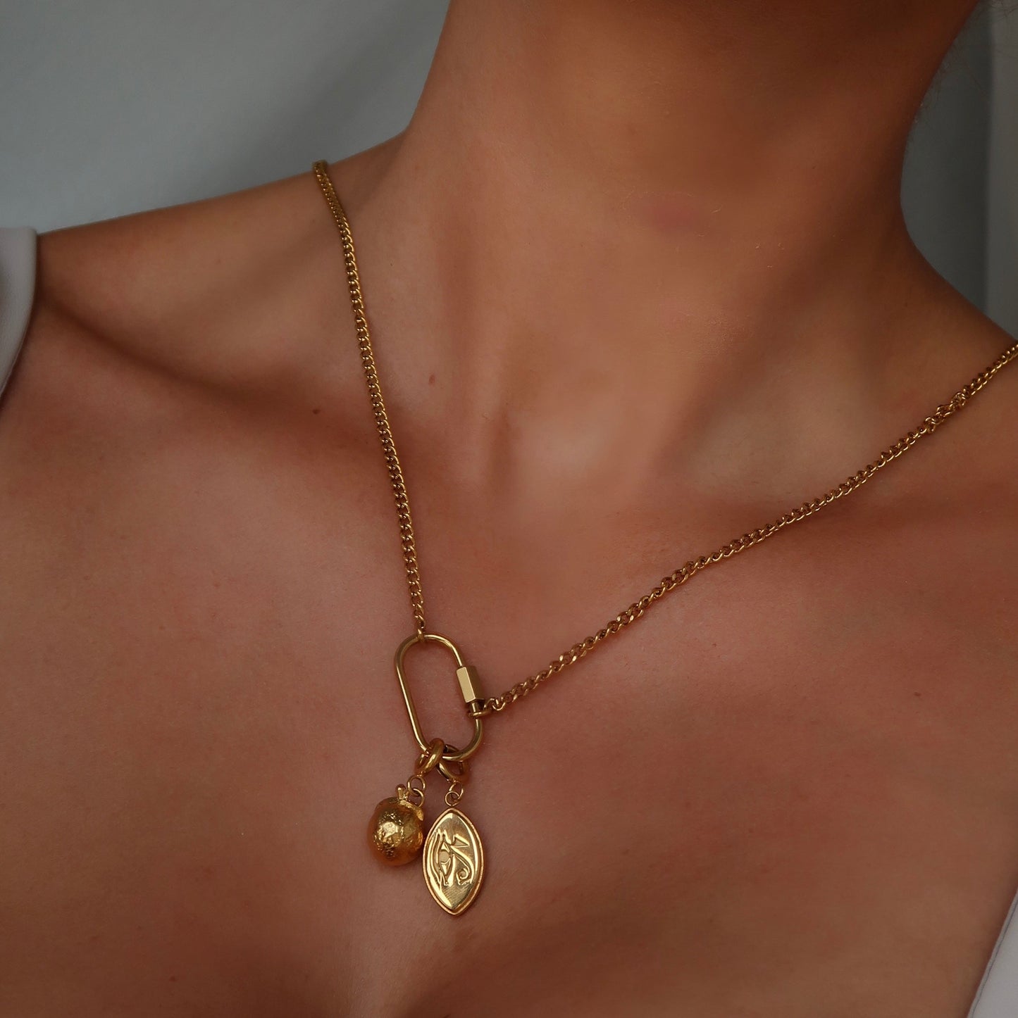 Carabiner Necklace - Gold - Namaste Jewelry Canada