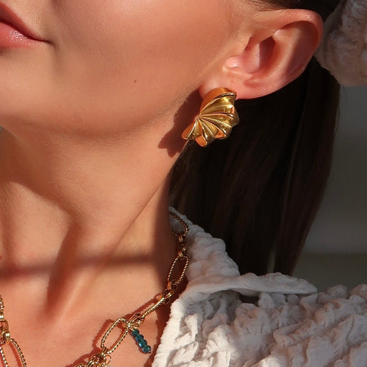 Flower Wing Earrings - Gold - Namaste Jewelry Canada