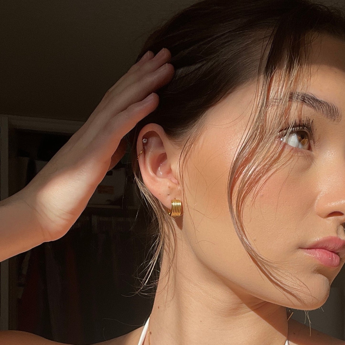 Honey Huggie Hoops 2.0 - Silver - Namaste Jewelry Canada