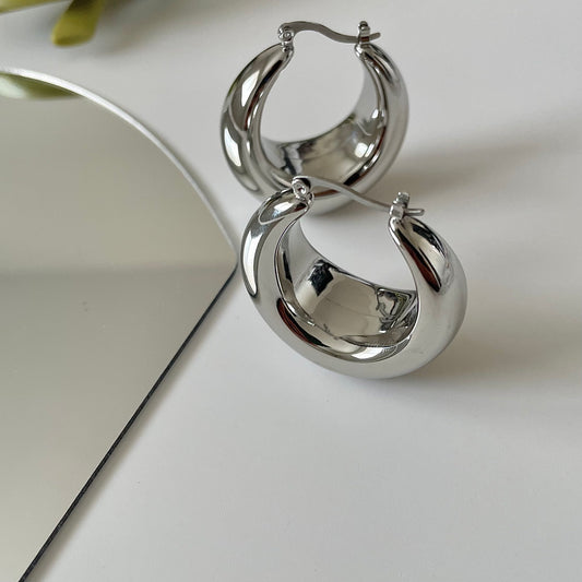 Charlotte Chunky Hoops- Silver