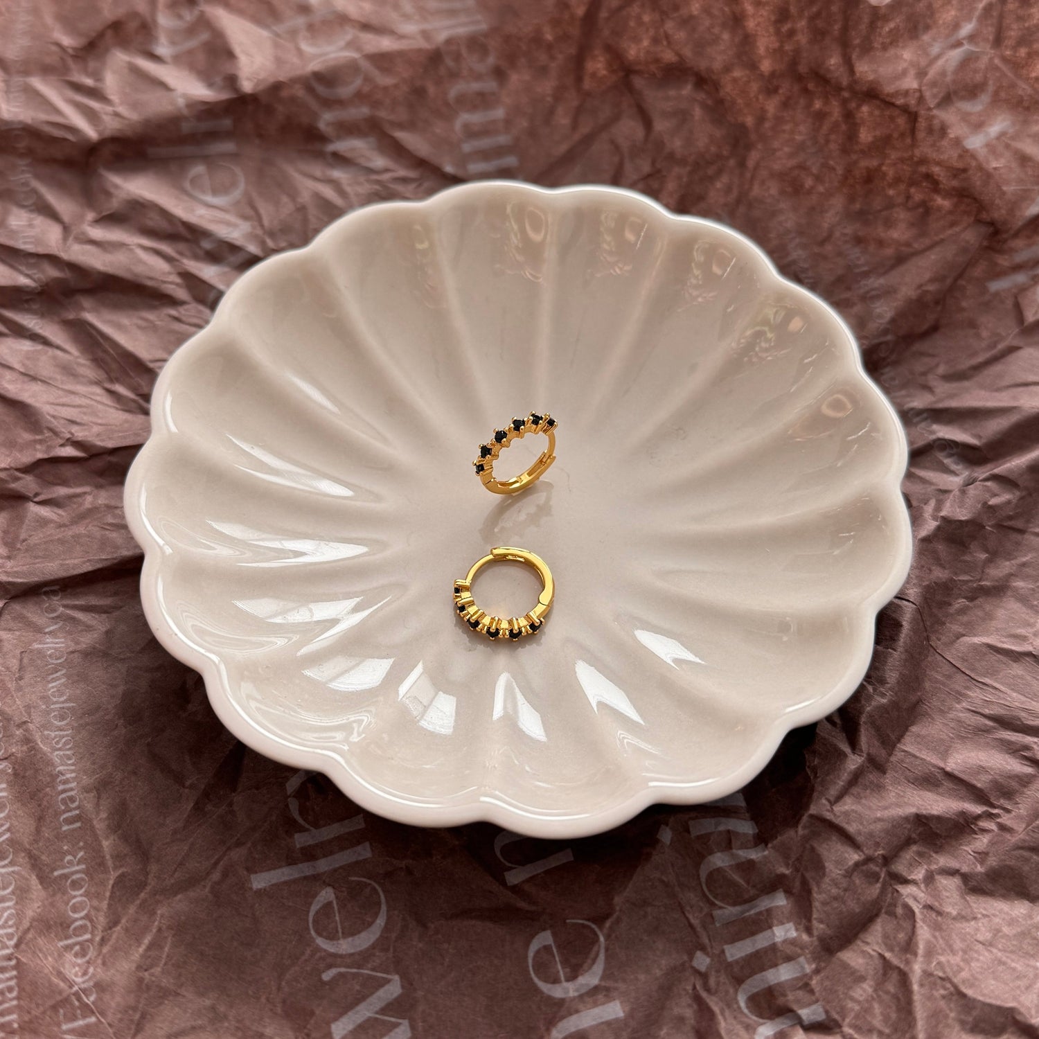 Kelly Huggies - Black Zirconia - Namaste Jewelry Canada