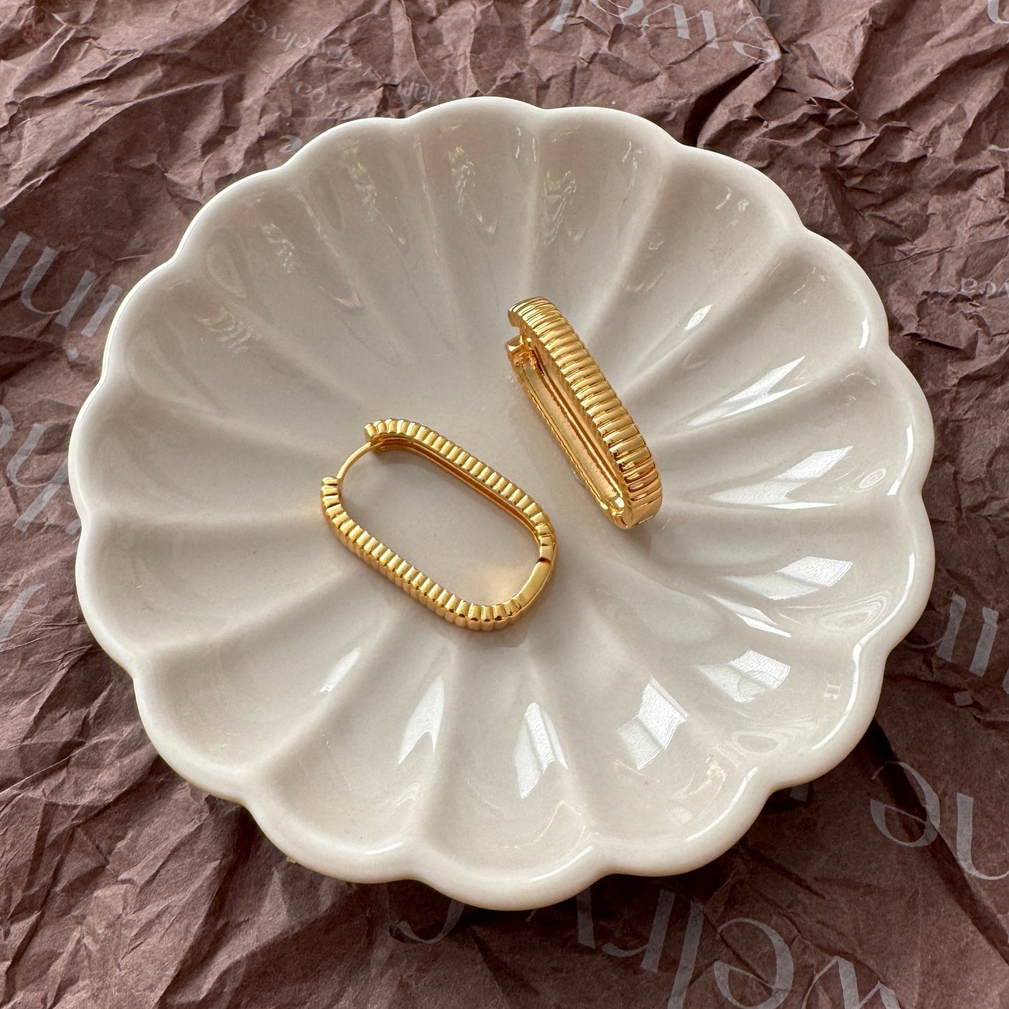 Large Ray Ribbed 2.0 Earrings - Gold - Namaste Jewelry Canada