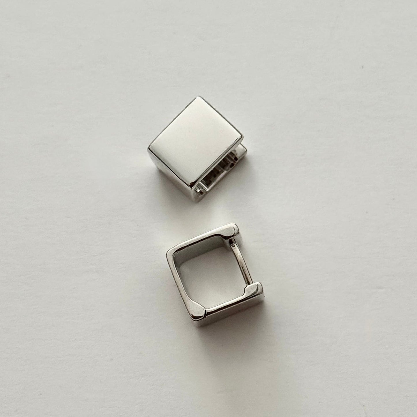 Lexi Square Huggies - Silver - Namaste Jewelry Canada