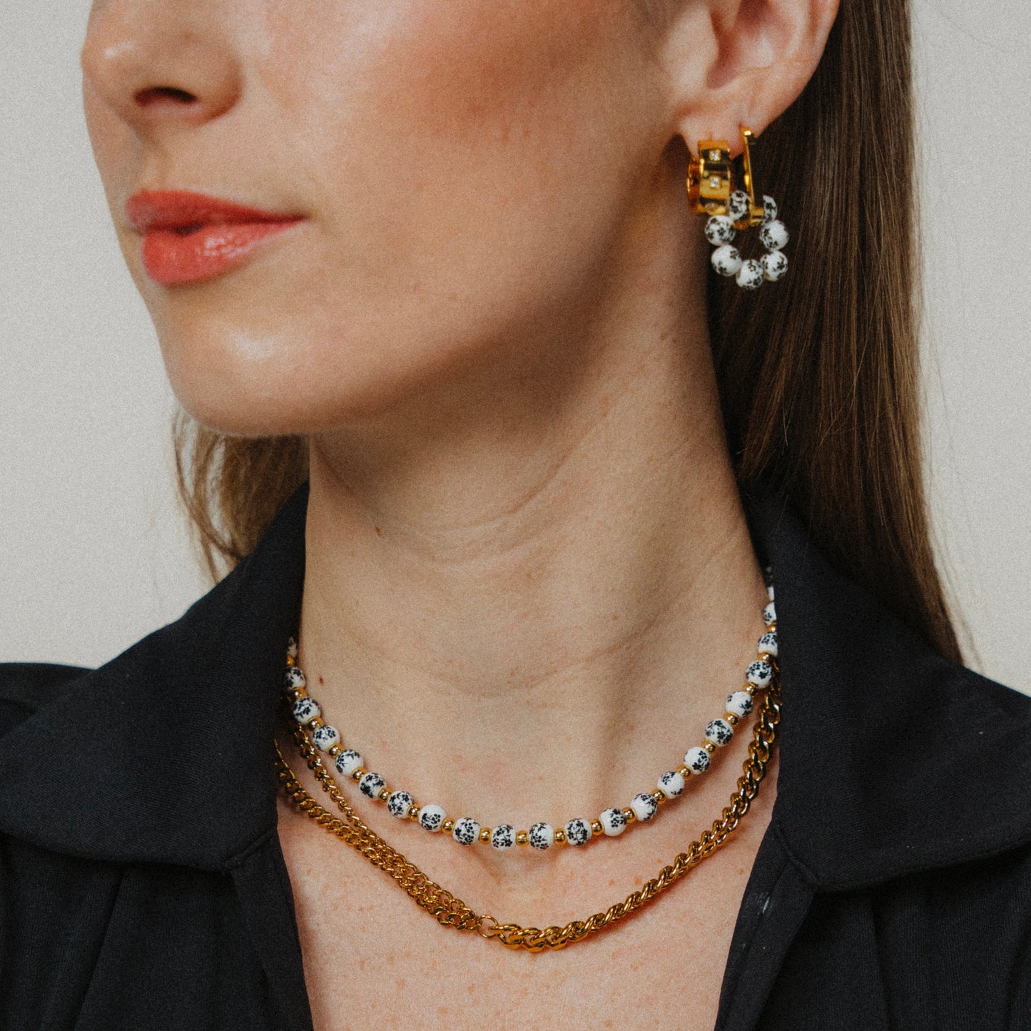 Lujain Beaded Necklace - Black - Namaste Jewelry Canada