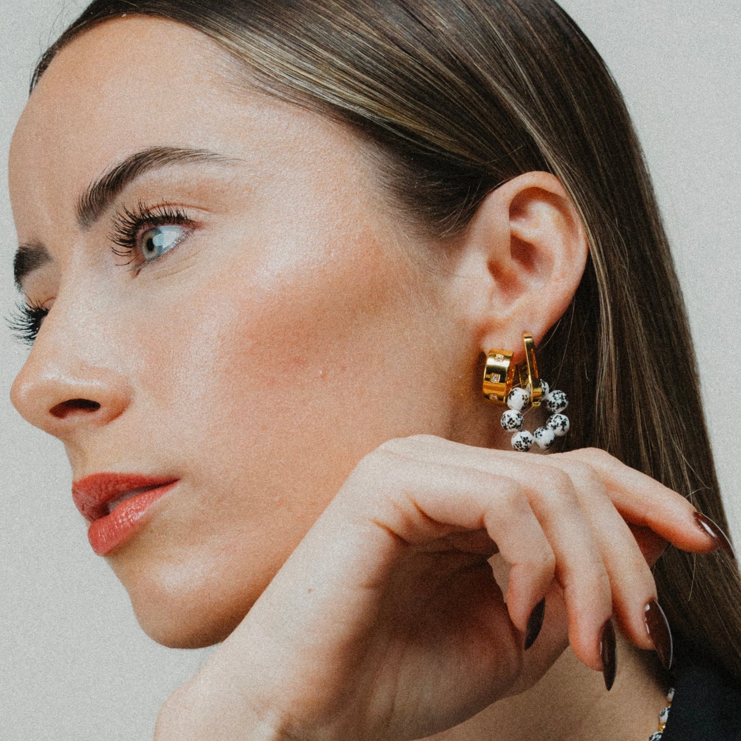 Lujain Charm Earrings - Black - Namaste Jewelry Canada