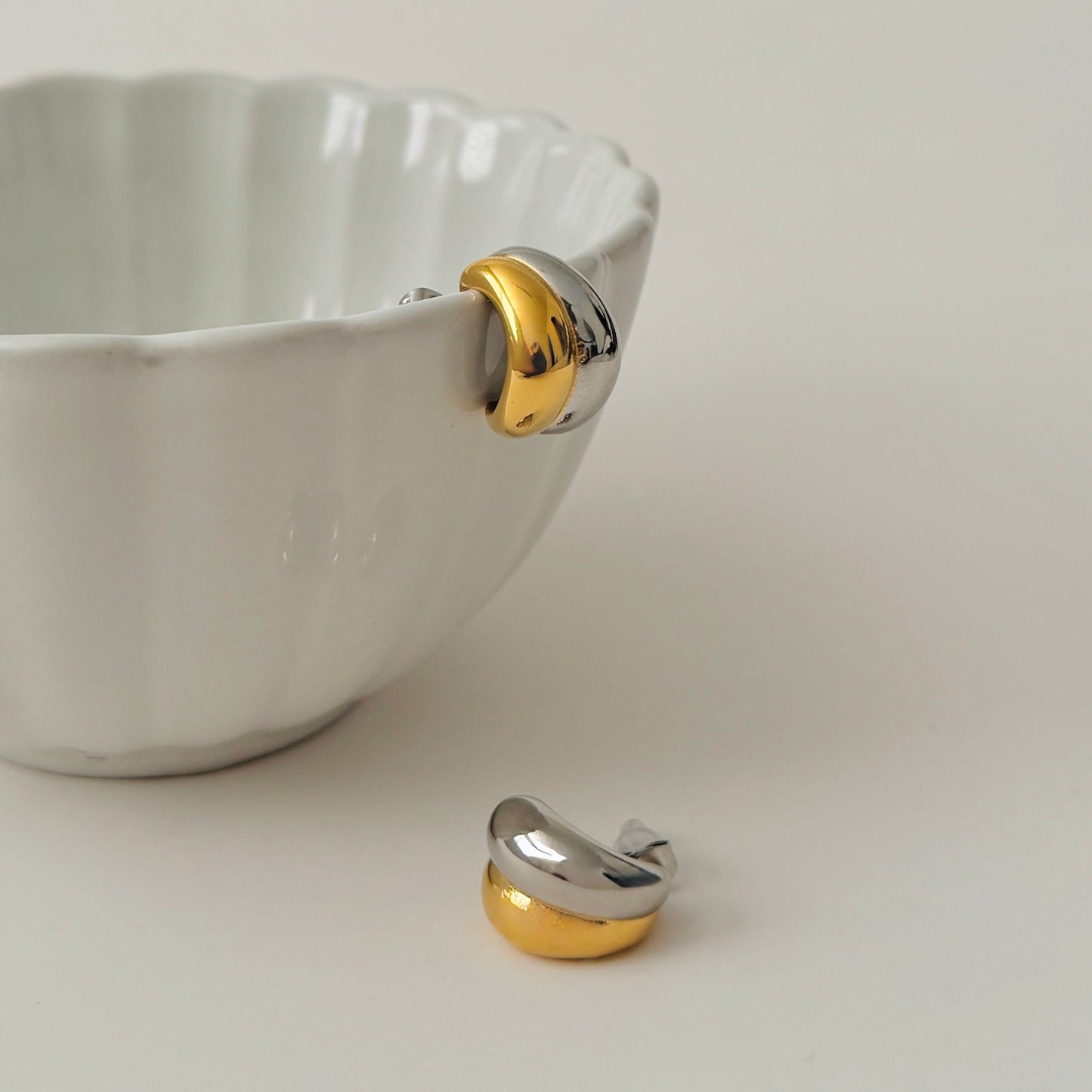 Maxi Two Tone Earrings - Namaste Jewelry Canada