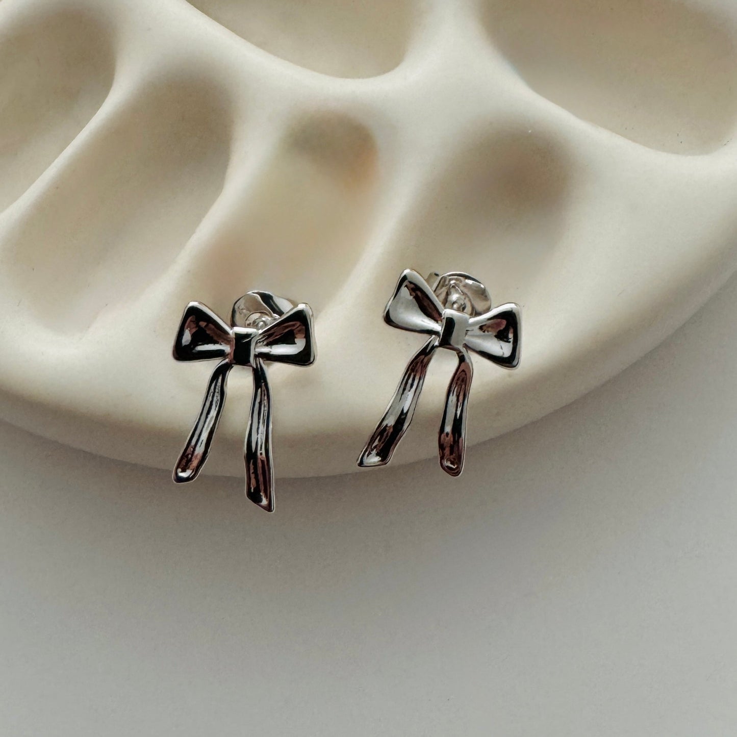 Mini Yasmine Bow Studs - Silver - Namaste Jewelry Canada