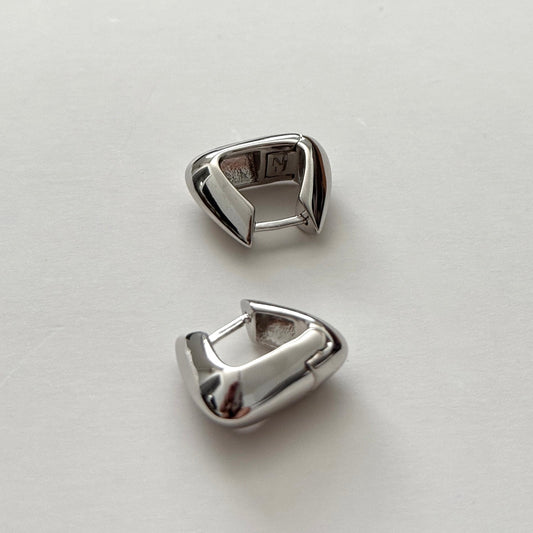 Pyramid Hoops - Small Silver - Namaste Jewelry Canada