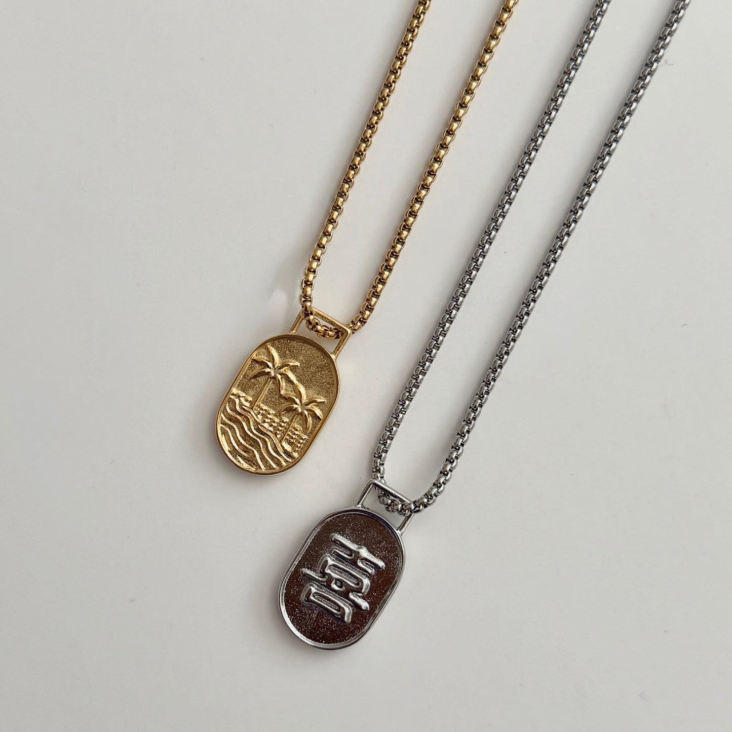 Sandy Palm Necklace - Silver - Namaste Jewelry Canada