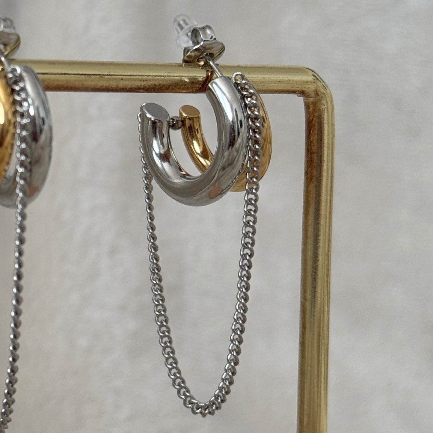 Sania Two Tone Hoops - Namaste Jewelry Canada