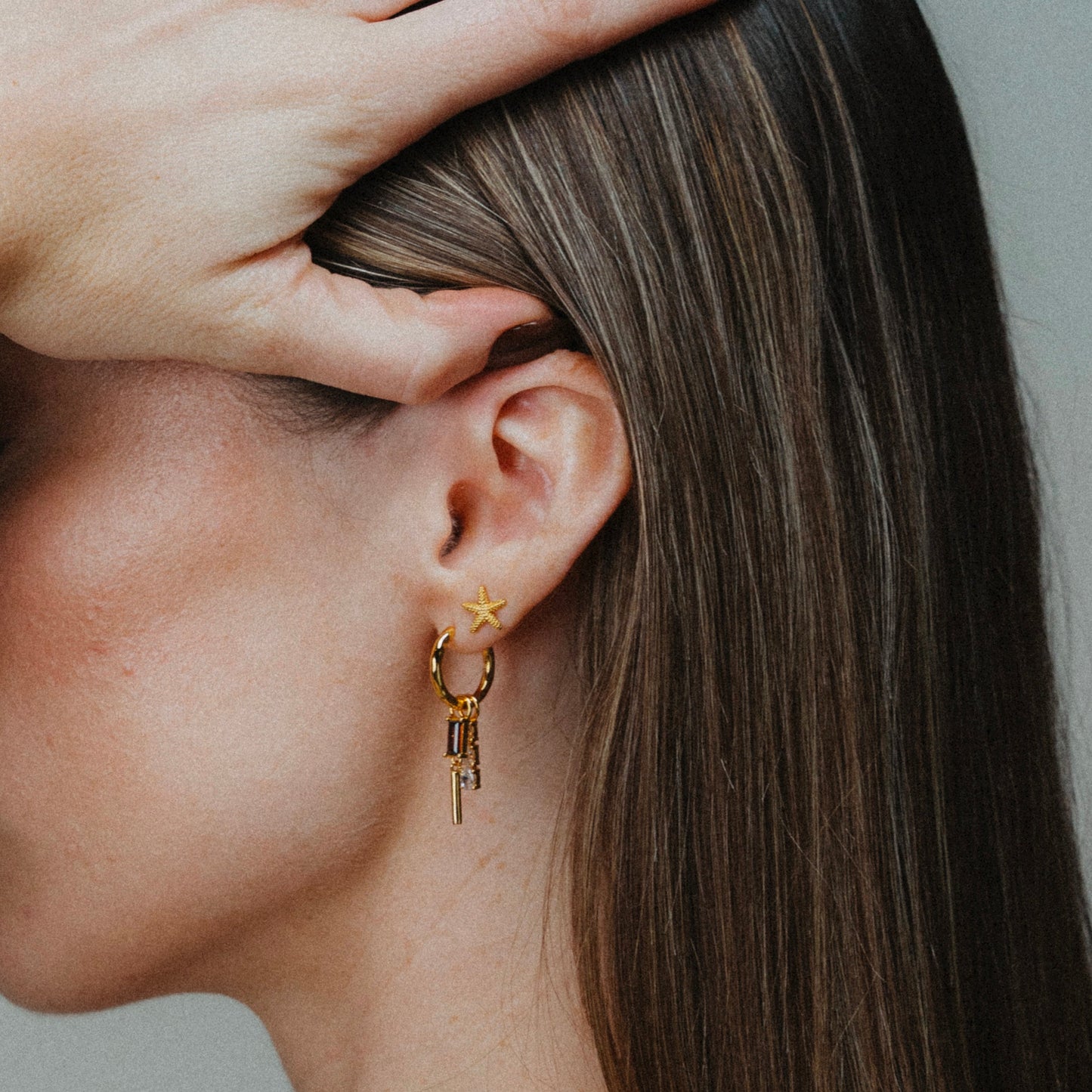 Tamara Two Charm Hoops - Namaste Jewelry Canada