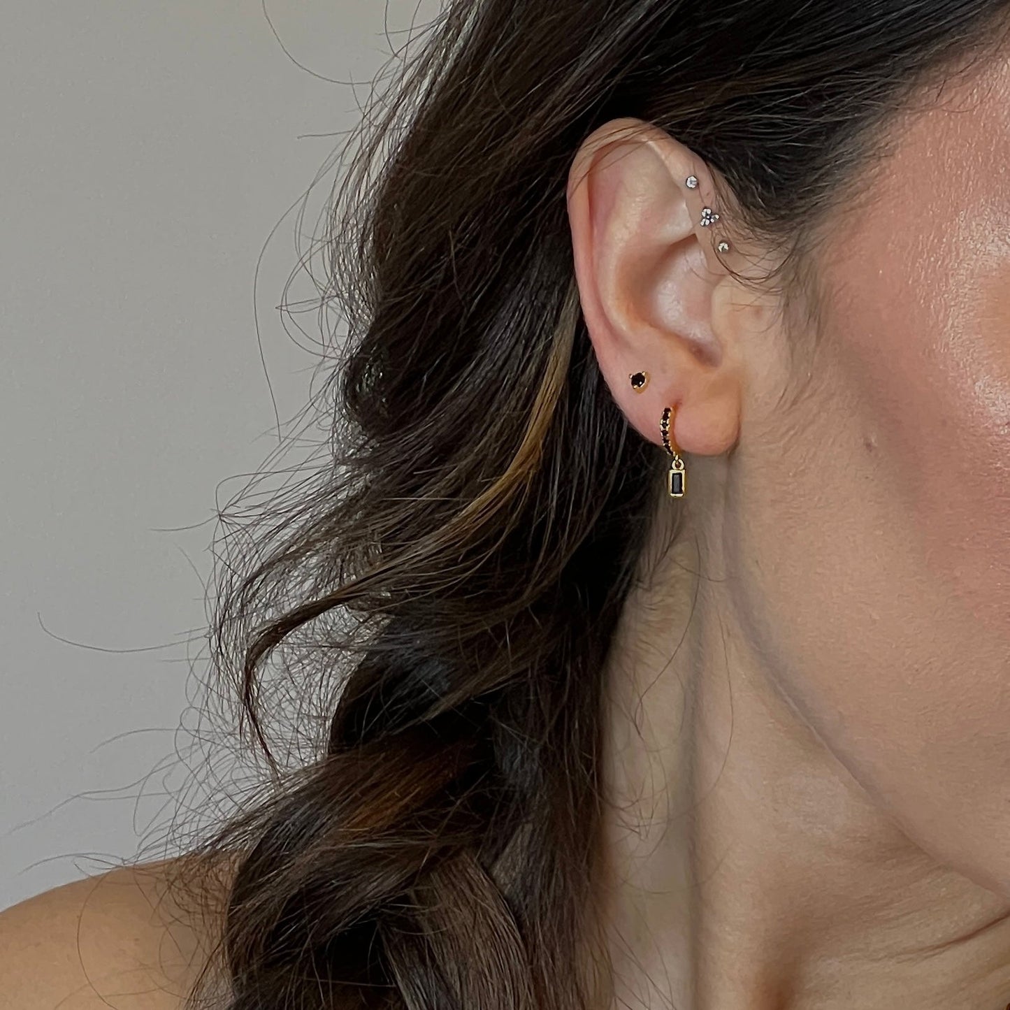 Amari Drop Earrings- Black Stone - Namaste Jewelry Canada