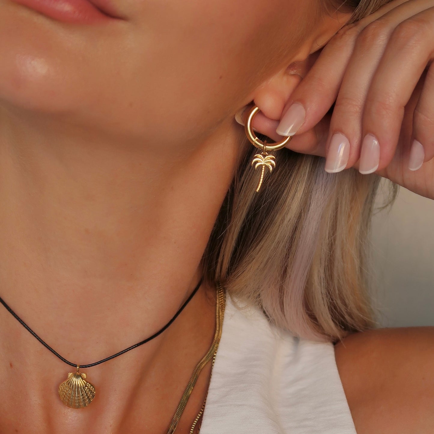 Bondi Palm Earrings-Gold - Namaste Jewelry Canada