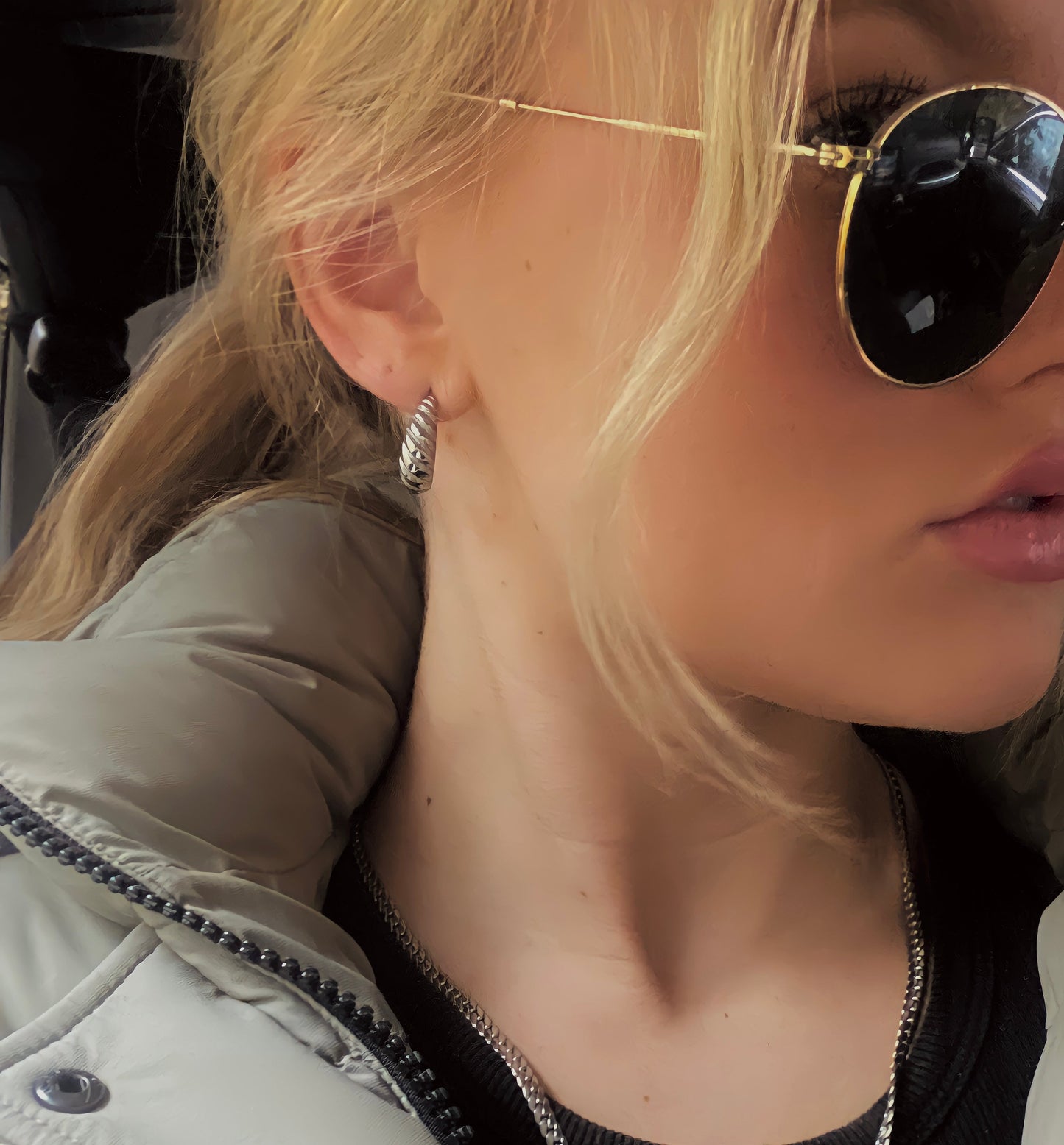 Chloe Midi Hoops - Silver - Namaste Jewelry Canada