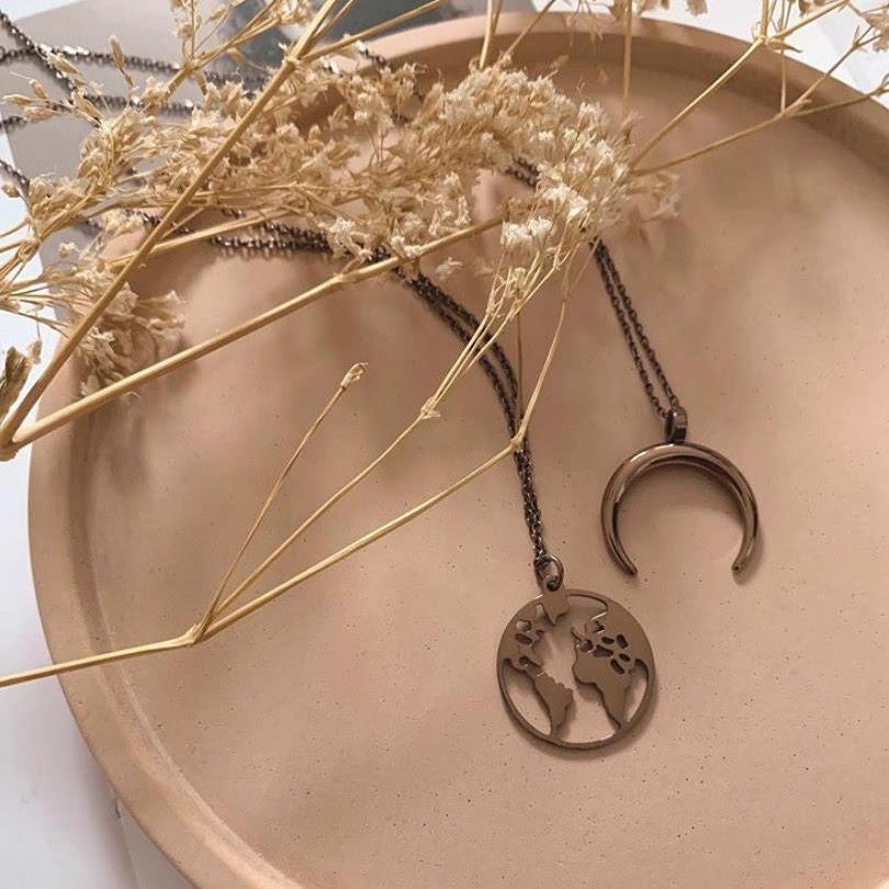 Coffee- ‘My World’ Necklace - Namaste Jewelry Canada