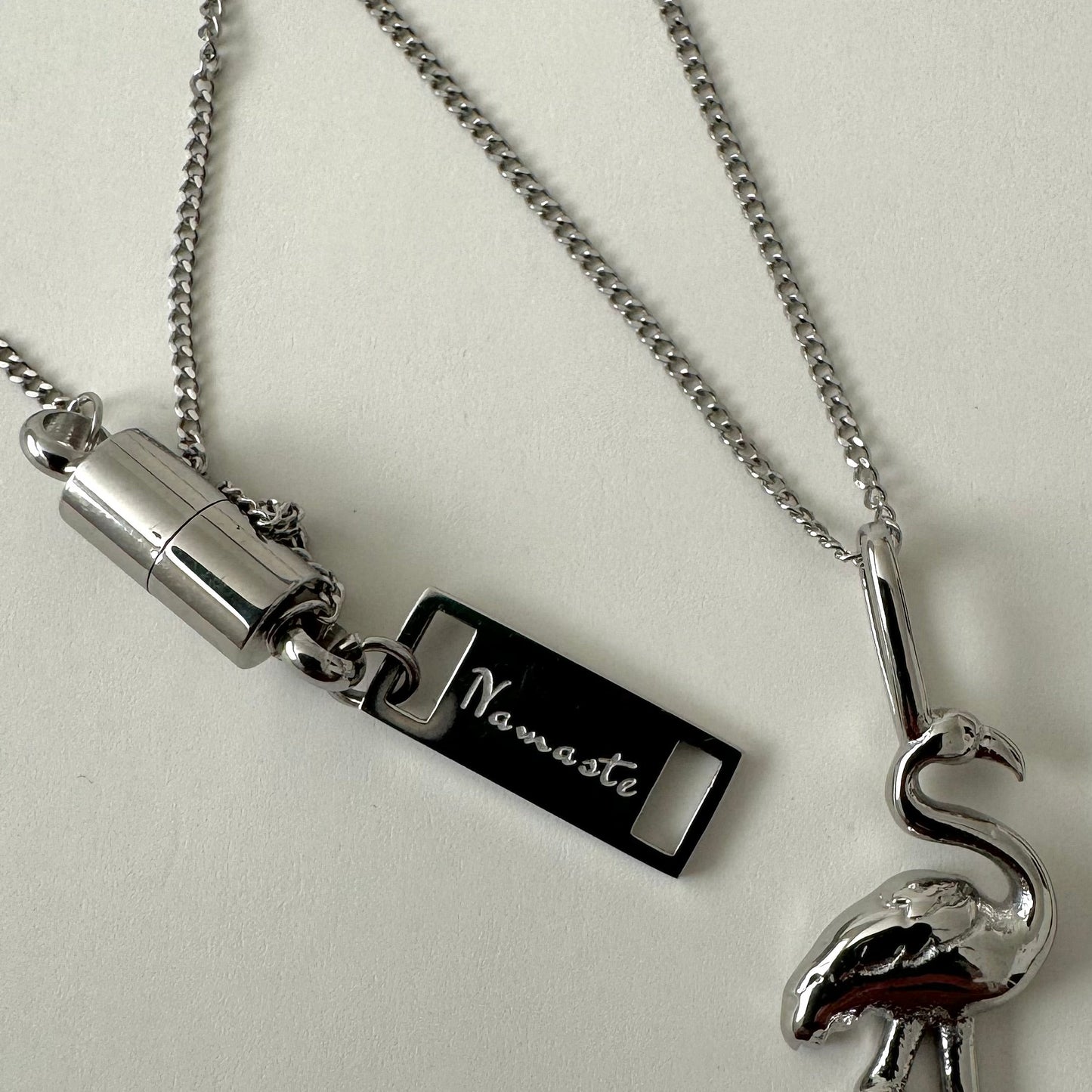 Flamingo Necklace - Silver - Namaste Jewelry Canada