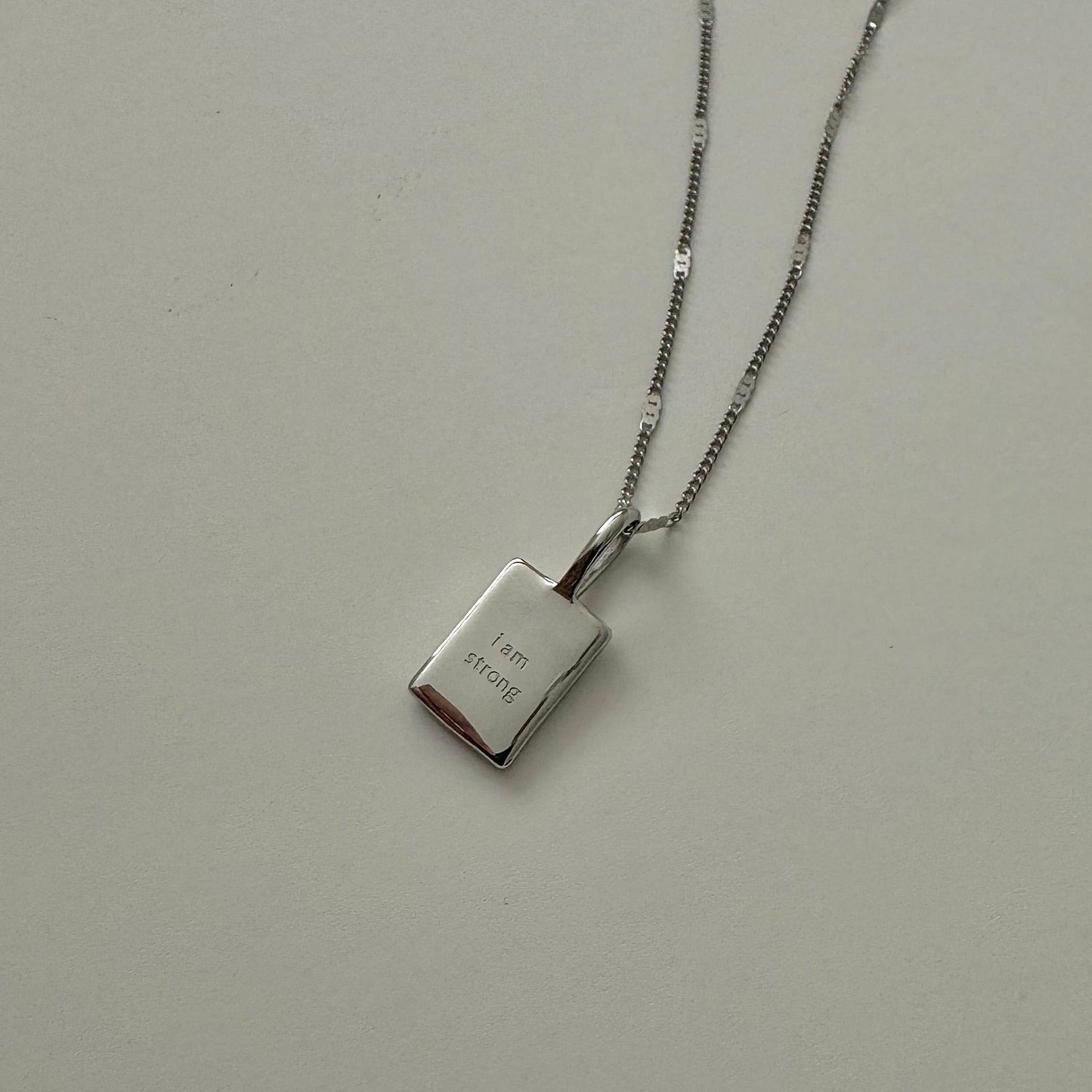 I am Strong Affirmation Necklace- Silver - Namaste Jewelry Canada