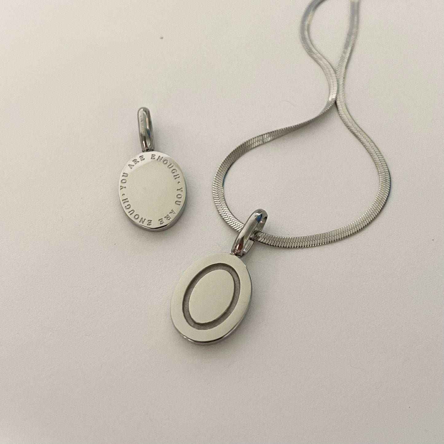 ‘You are Enough’ Affirmation Necklace - Silver - Namaste Jewelry Canada