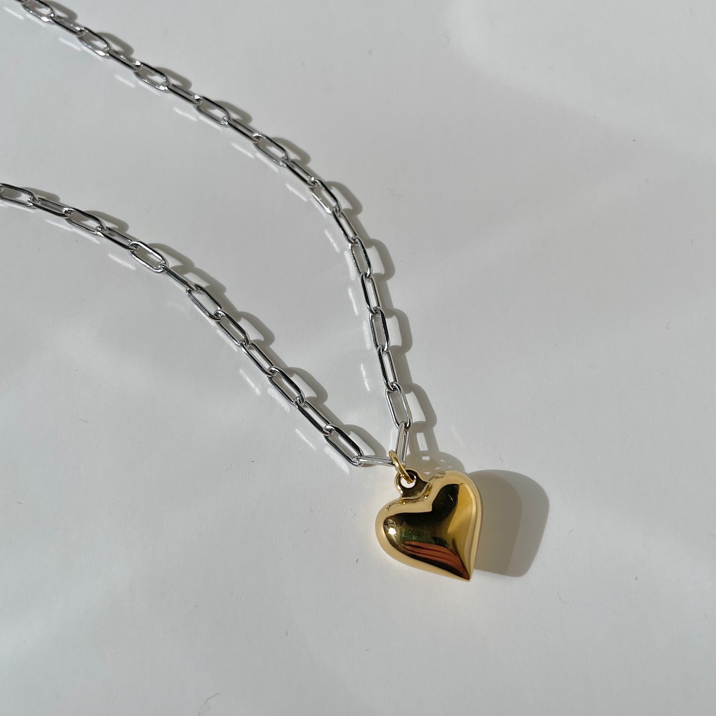 mixed metal heart necklace
