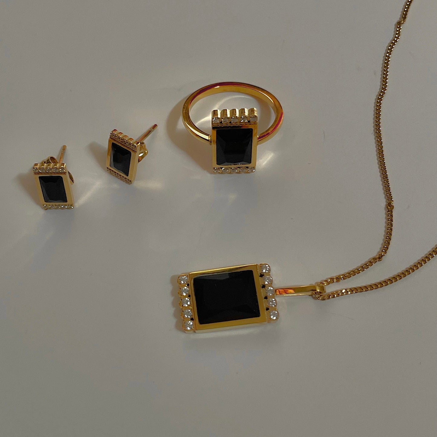 Ira Black Stone Ring - Namaste Jewelry Canada