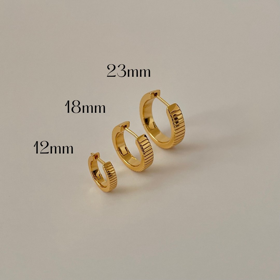 Ribbed Honey Huggie Hoops - Namaste Jewelry Canada