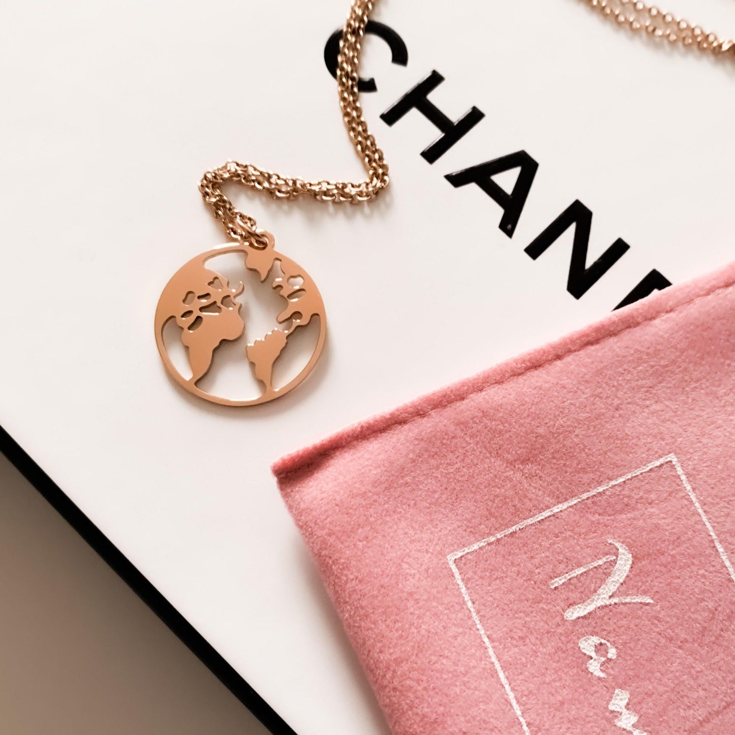 Rose Gold- 'MY WORLD' Necklace - Namaste Jewelry Canada