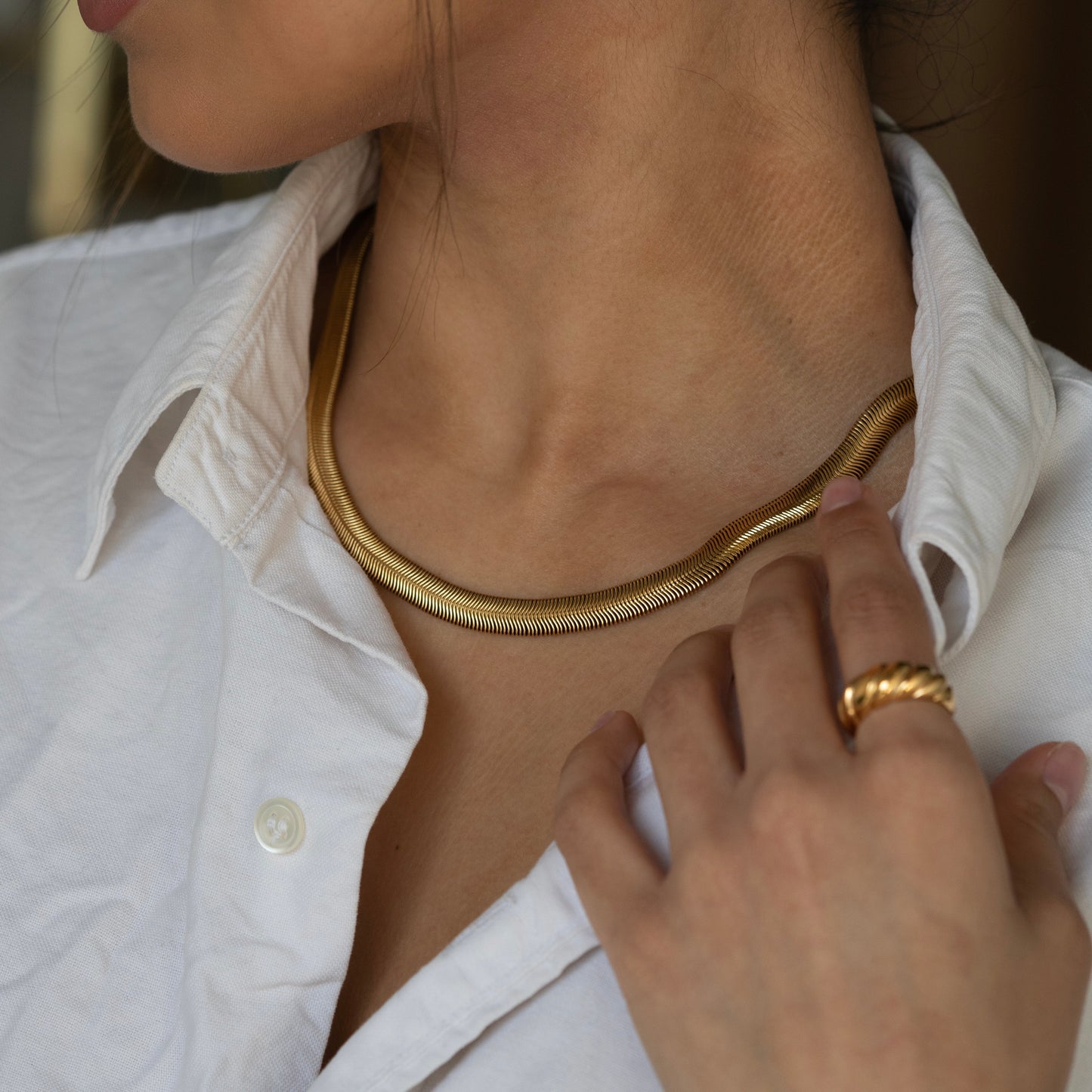 Serpent Chain Necklace- Gold - Namaste Jewelry Canada