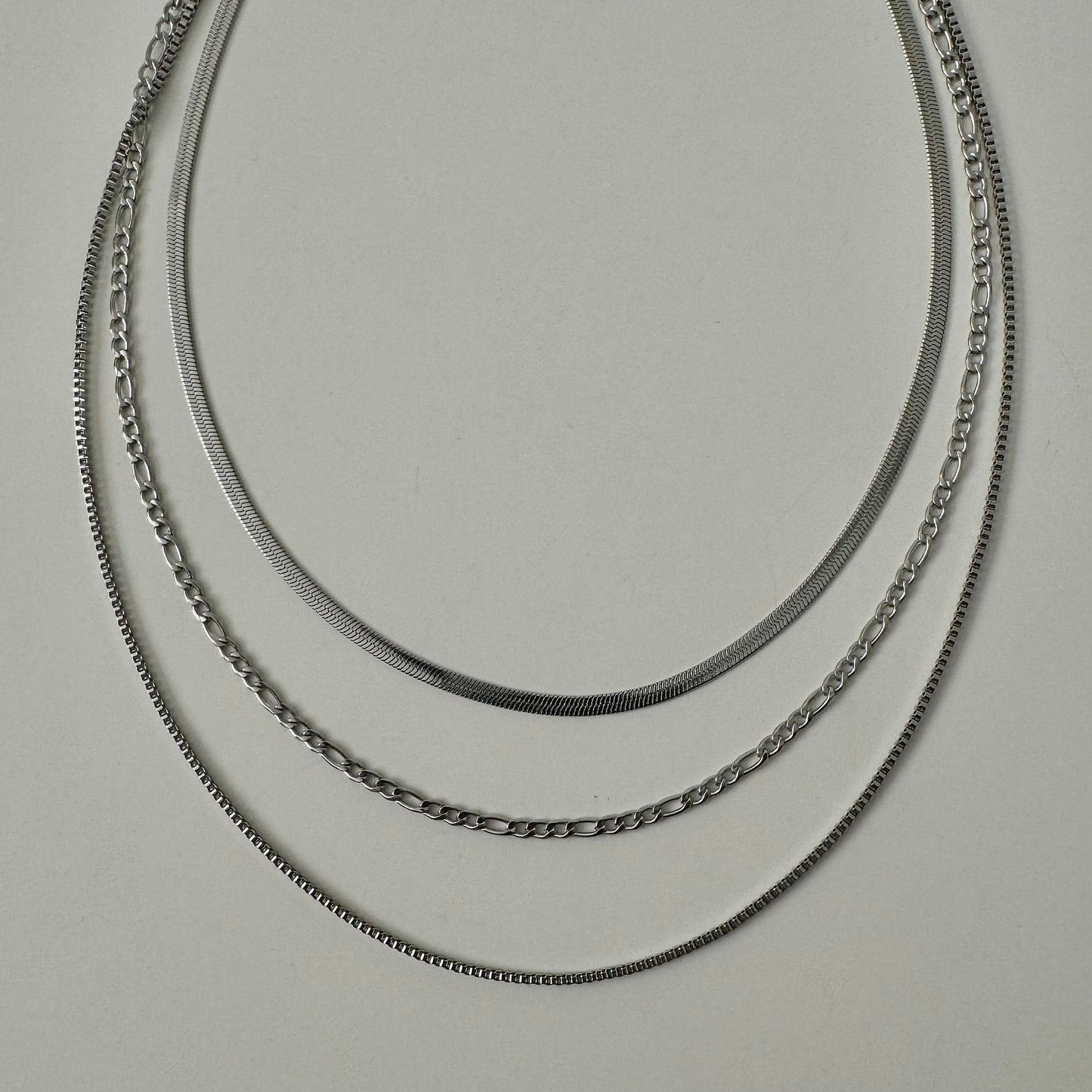 Shaylene Three Layer Necklace- Silver - Namaste Jewelry Canada