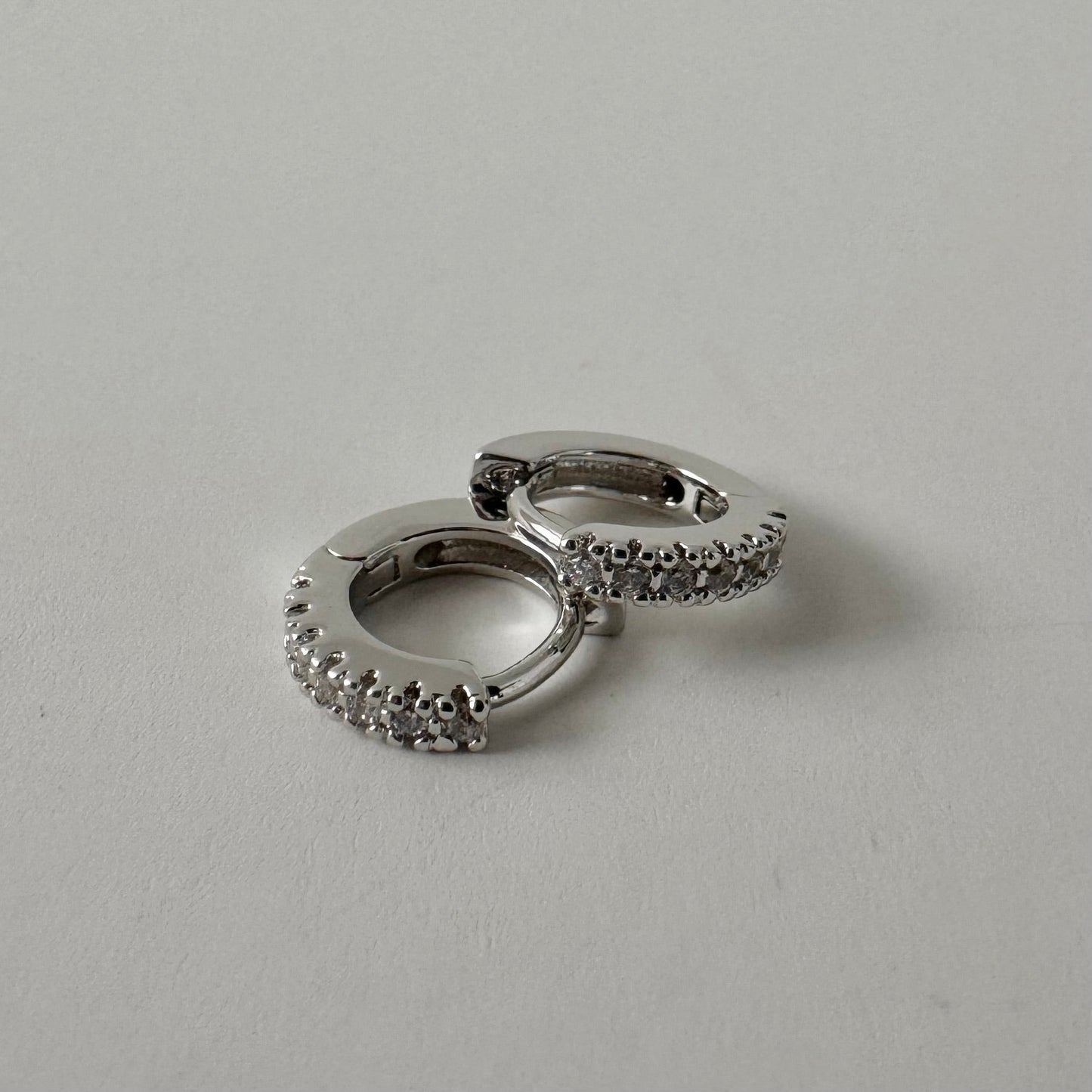 Tara Huggies Silver - White Zirconia - Namaste Jewelry Canada