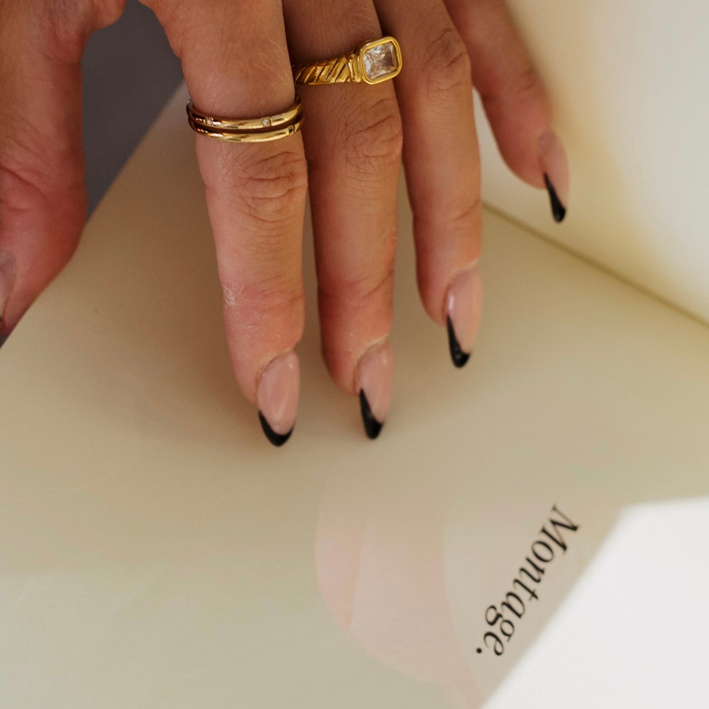 Thin Stone Stacker Ring - Namaste Jewelry Canada