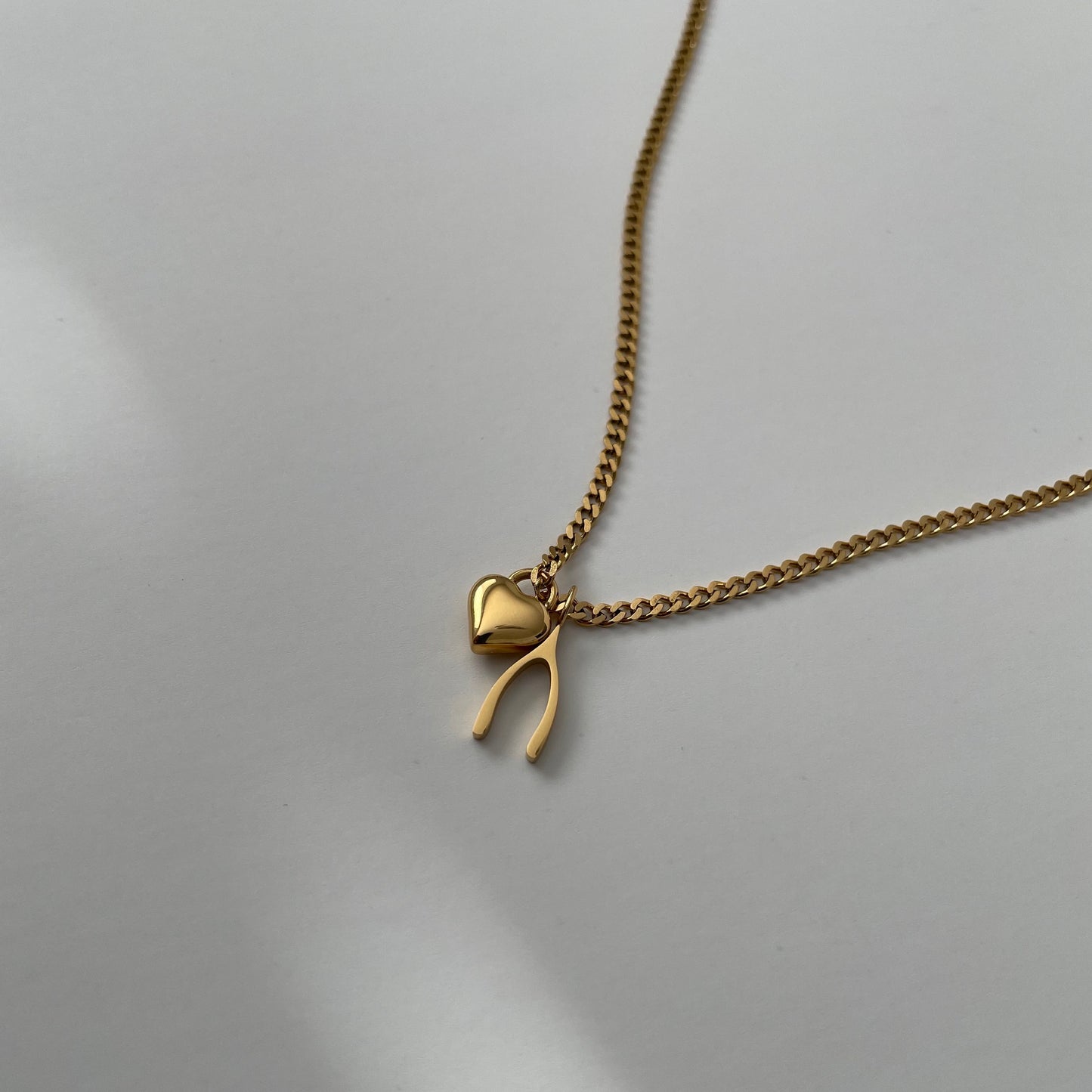 Wishbone Necklace- Gold - Namaste Jewelry Canada