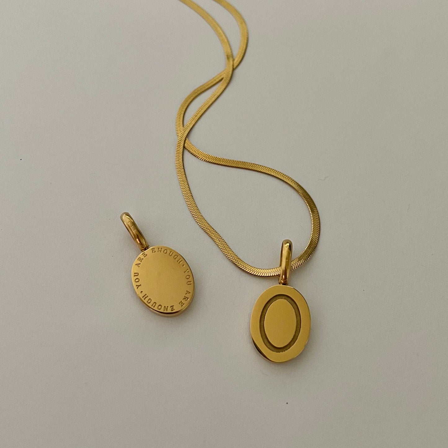‘You are Enough’ Affirmation Necklace - Gold - Namaste Jewelry Canada