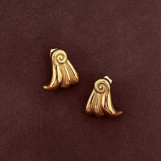 Vague Wing Earrings-Gold