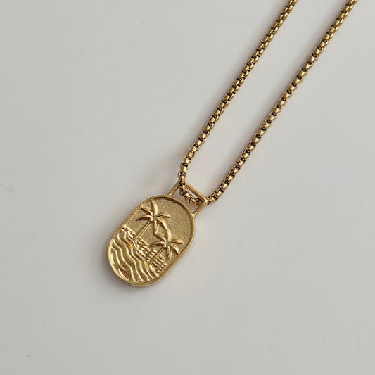 Sandy Palm Necklace- Gold