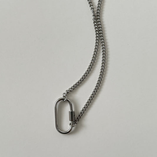 Carabiner Necklace- Silver