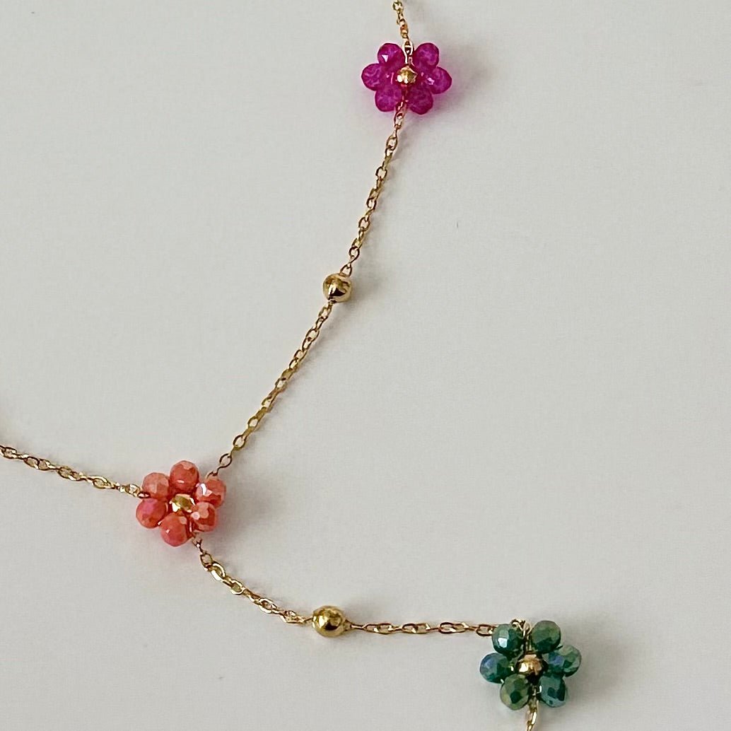 Beaded Flower Necklace - Namaste Jewelry Canada