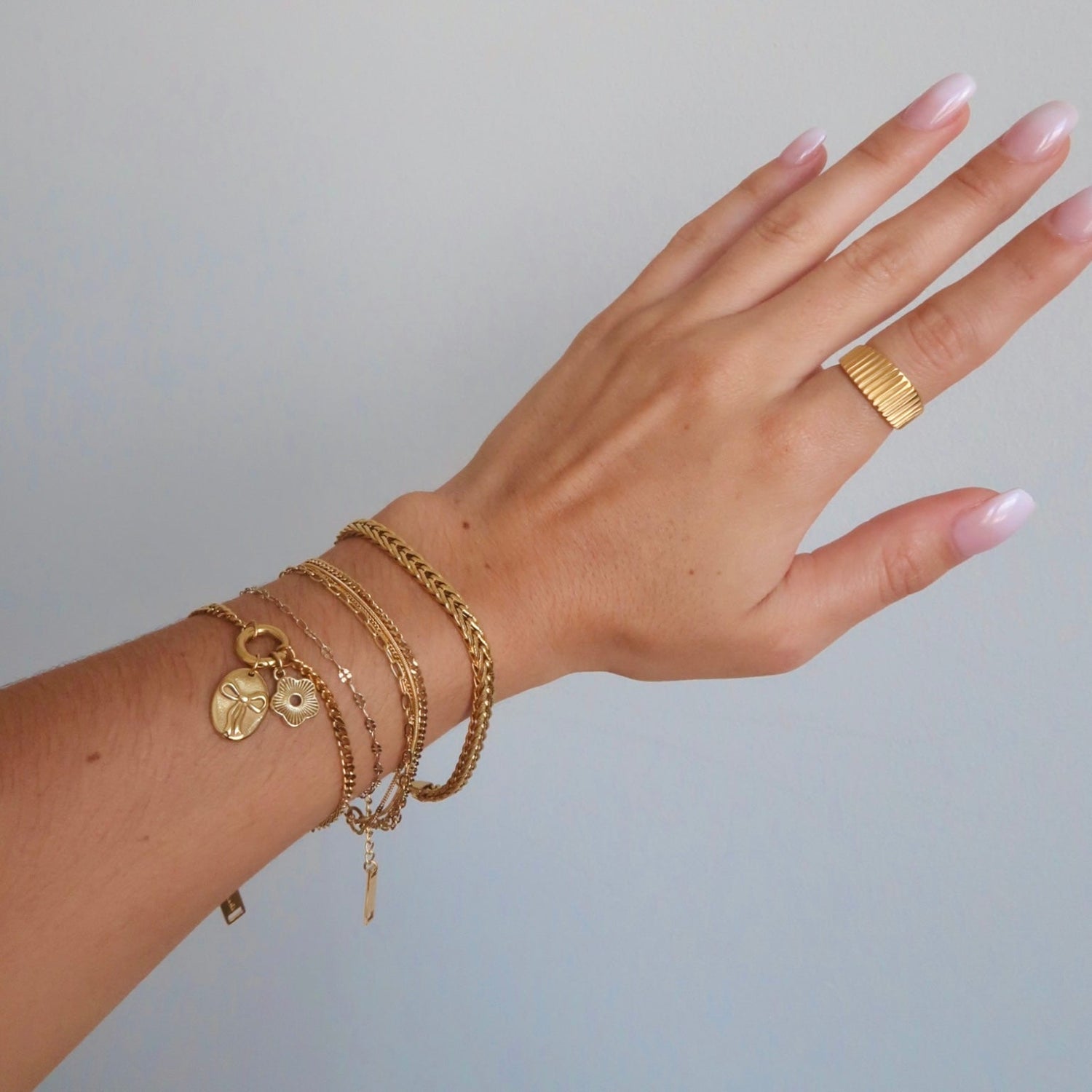 Bow and Flower Bracelet - Silver - Namaste Jewelry Canada