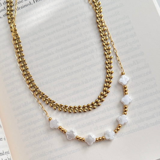 Clover Two Layer Necklace - Namaste Jewelry Canada