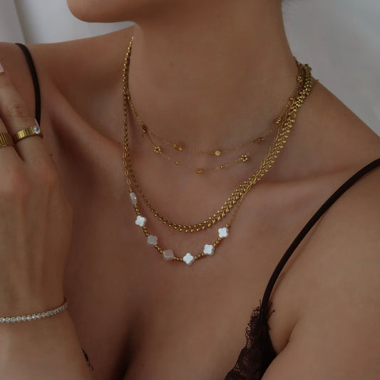 Clover Two Layer Necklace - Namaste Jewelry Canada
