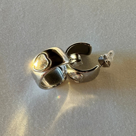 Corazon Hoops - Silver - Namaste Jewelry Canada