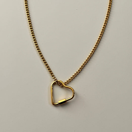 Heart Carabiner Necklace - Gold - Namaste Jewelry Canada