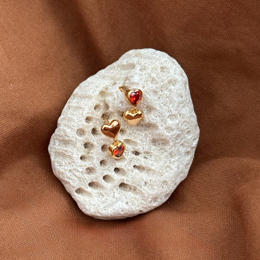 Heart Drop Earrings - Namaste Jewelry Canada