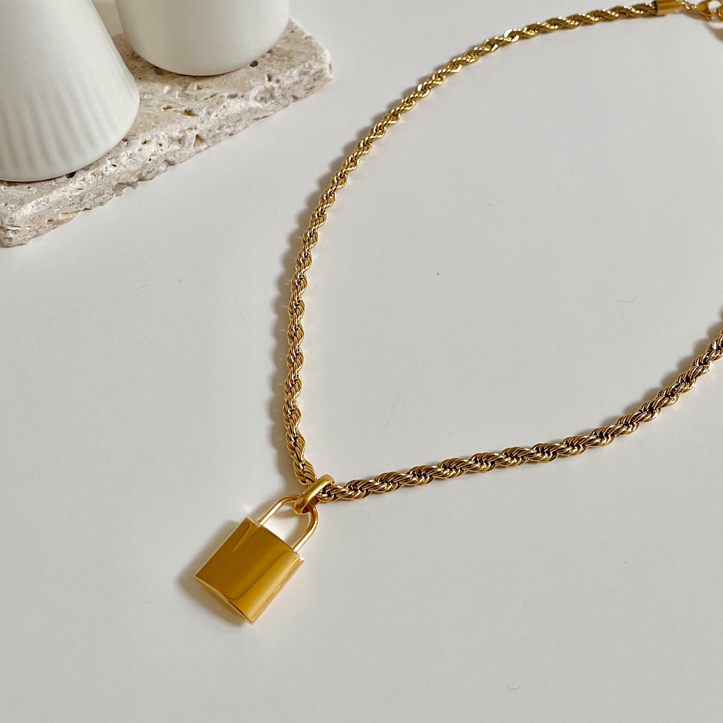 Lock of Love Necklace- Gold