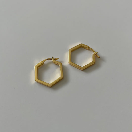 Hexagon minimal hoops 2.0- Gold