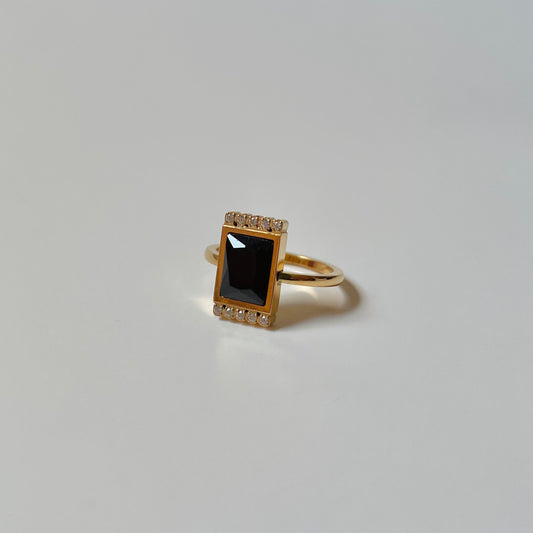 Ira Black Stone Ring