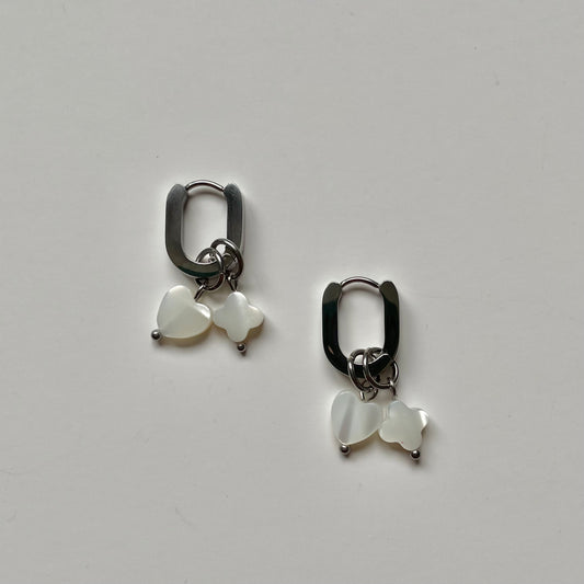 Heart and Star Hoops- Silver