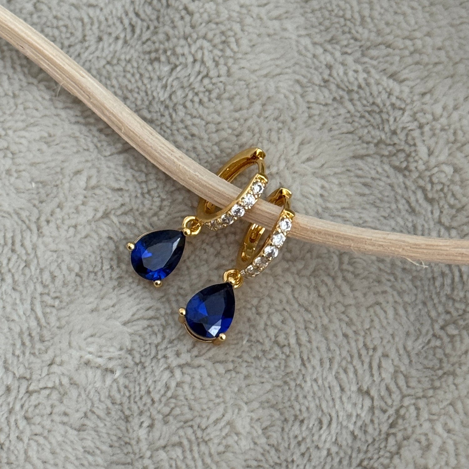 Jenine Hoops- Blue Sapphire - Namaste Jewelry Canada