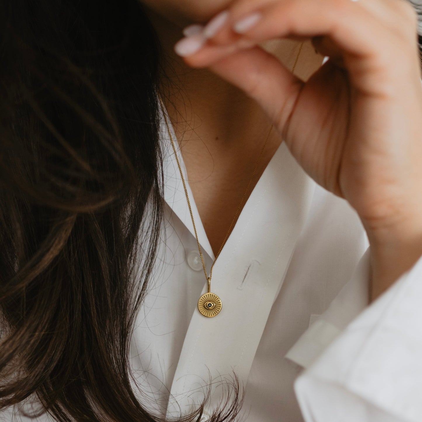 Large Evil Eye 2.0 Necklace - Gold - Namaste Jewelry Canada