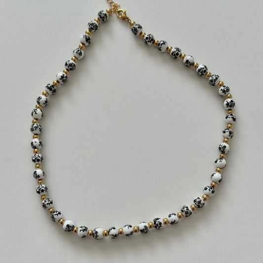 Lujain Beaded Necklace - Black - Namaste Jewelry Canada